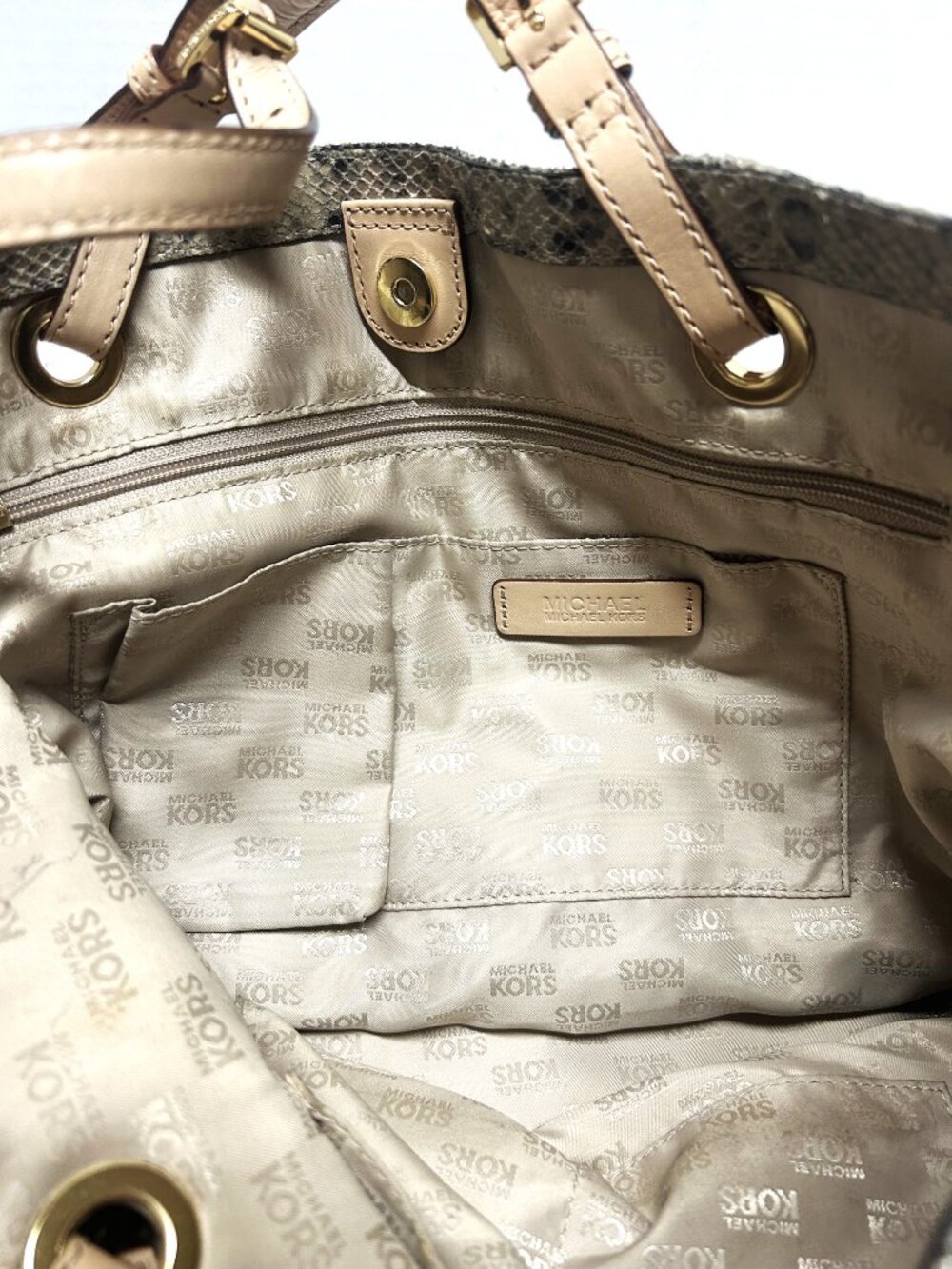 Michael Kors glazed embossed python tote - Picture 10 of 13